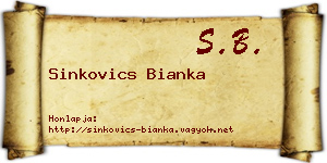 Sinkovics Bianka névjegykártya